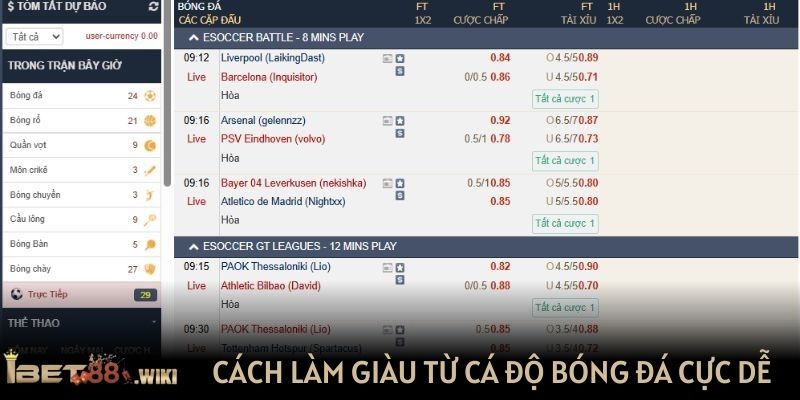 Cách làm giàu từ cá độ bóng đá cực dễ