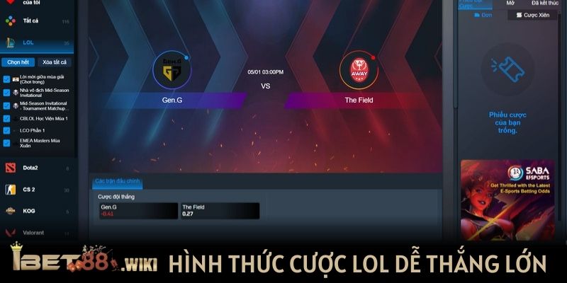 Hình thức cược LOL dễ thắng lớn tại Ibet88